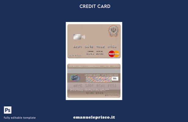 modello di carta mastercard Iran Sepah Bank in stile verificato